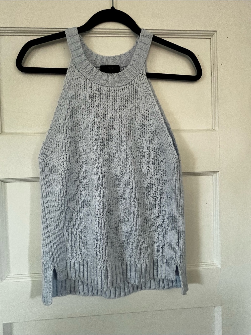J. Crew Pale Blue Textured Knit Crewneck Sweater